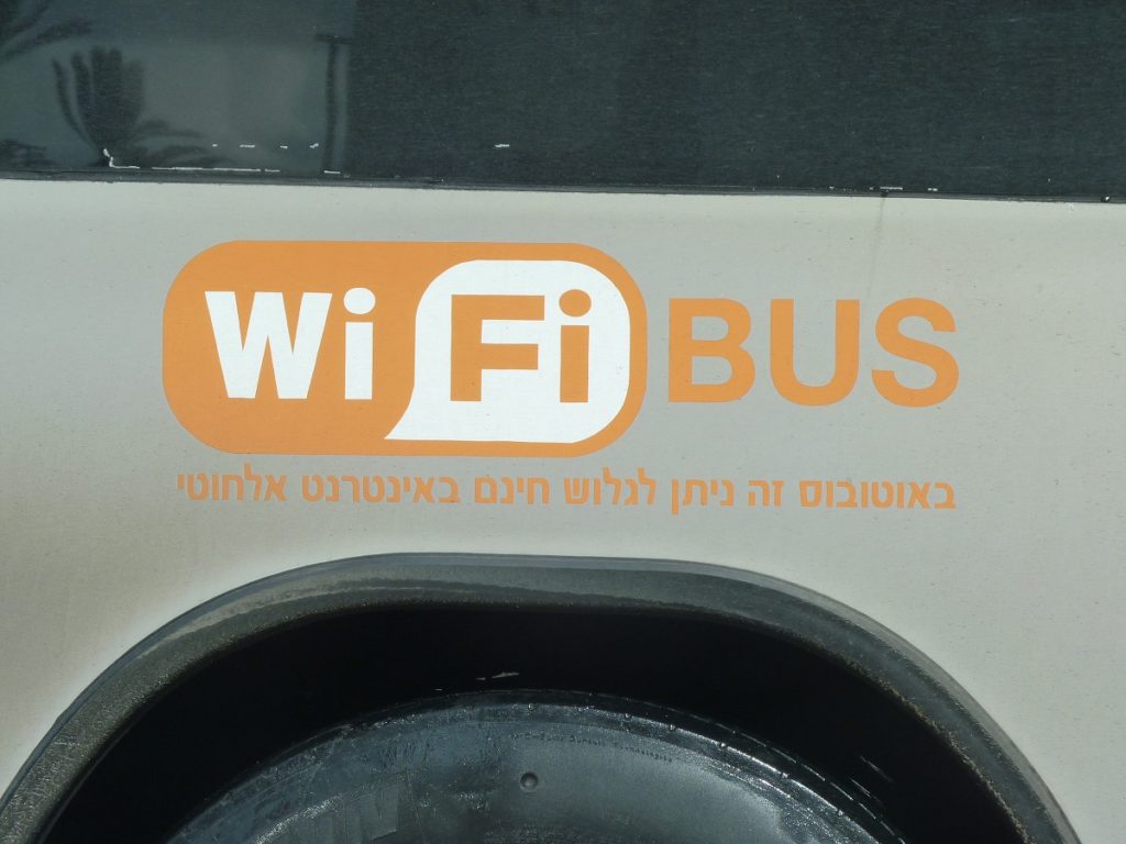 Bus with WIFI, smartphones and wireless devices