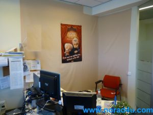 office wall protected with RF blocking fabric