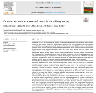 Read more about the article New study shows more cancer in IDF’s Radio frequency exposed soldiers